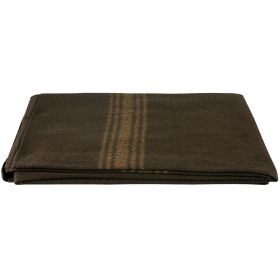 Camel-Striped Wool Blanket - Brown