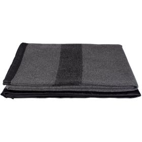 German Army Style Blanket - Grey With Black Stripes