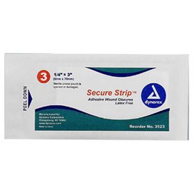 SecureStrip Adhesive Wound Closures, 3 per pouch (size: 1/4" X 3")