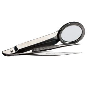 Tweezers with Magnifier, 3-3/4" (Option: With Magnifier, size: 3-3/4")